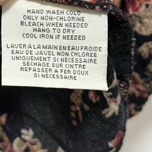 Denim & Supply Ralph Lauren Boho Floral Peasant Blouse Size XL Dark Romantic - Picture 7 of 7